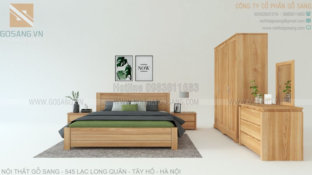 Nội thất phòng ngủ, bộ phòng ngủ, phòng ngủ đẹp, giường tủ gỗ công nghiệp