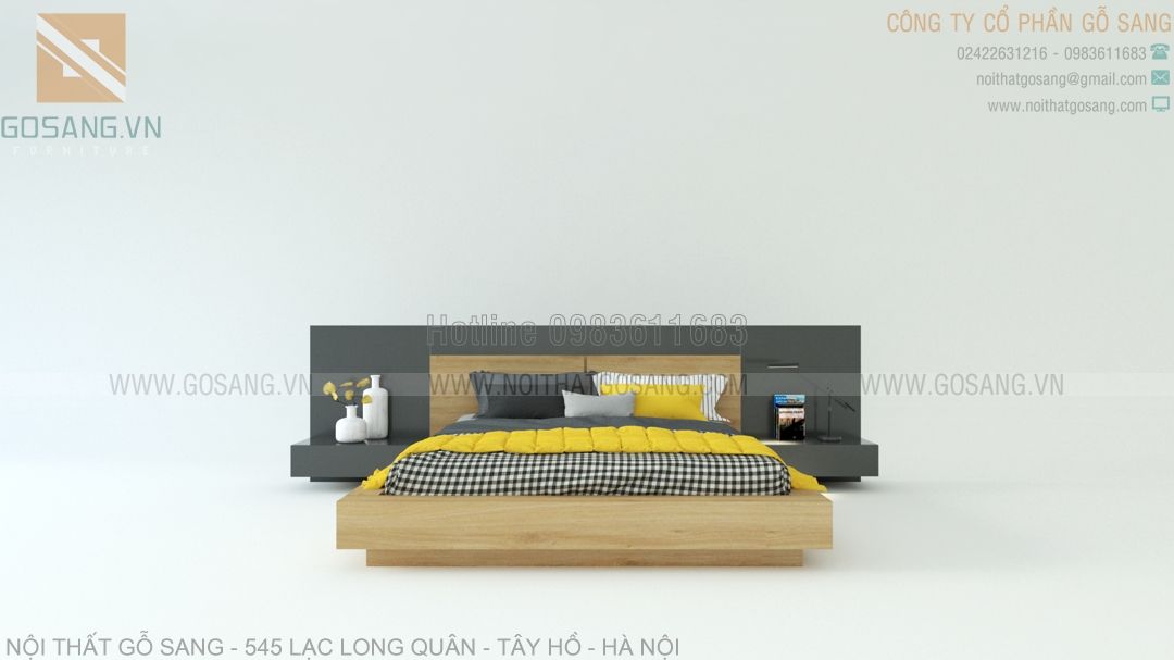 Giường ngủ gỗ công nghiệp MDF