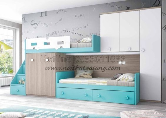 Giường tầng cho trẻ em, giường ngủ trẻ em, giường tầng gỗ tự nhiên. giường gỗ công nghiệp