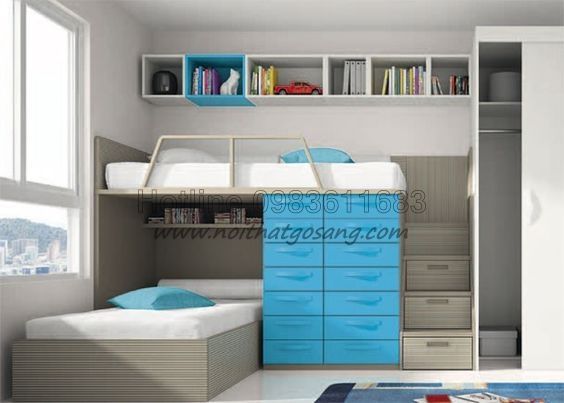 Giường tầng cho trẻ em, giường ngủ trẻ em, giường tầng gỗ tự nhiên. giường gỗ công nghiệp