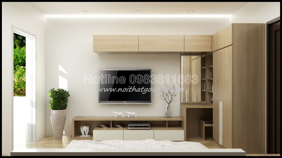 Nội thất phòng ngủ đẹp, thiết kế nội thất gỗ công nghiệp