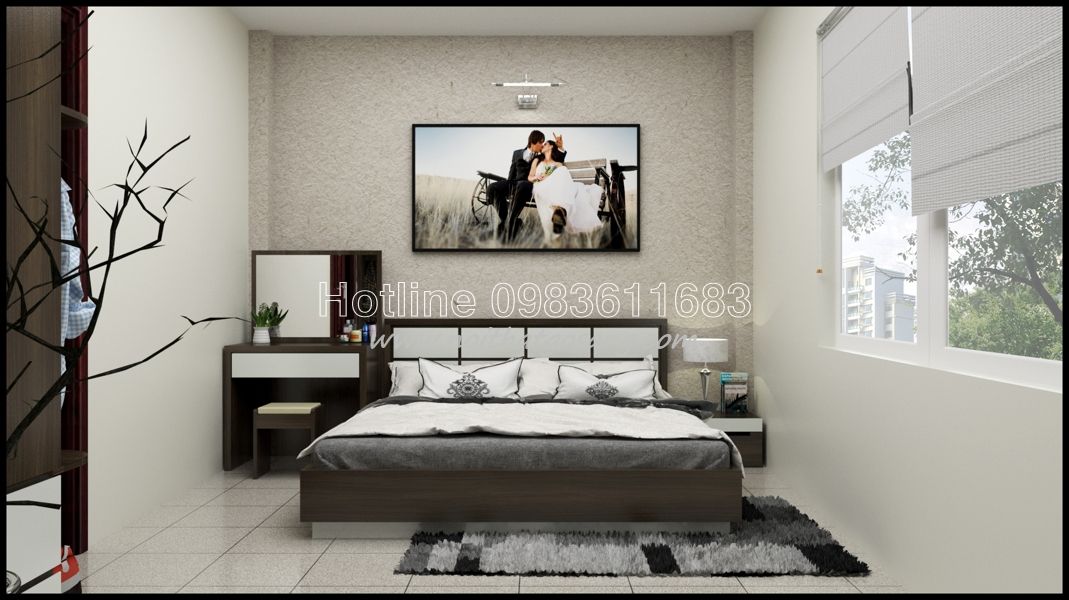 Nội thất phòng ngủ đẹp, thiết kế nội thất gỗ công nghiệp