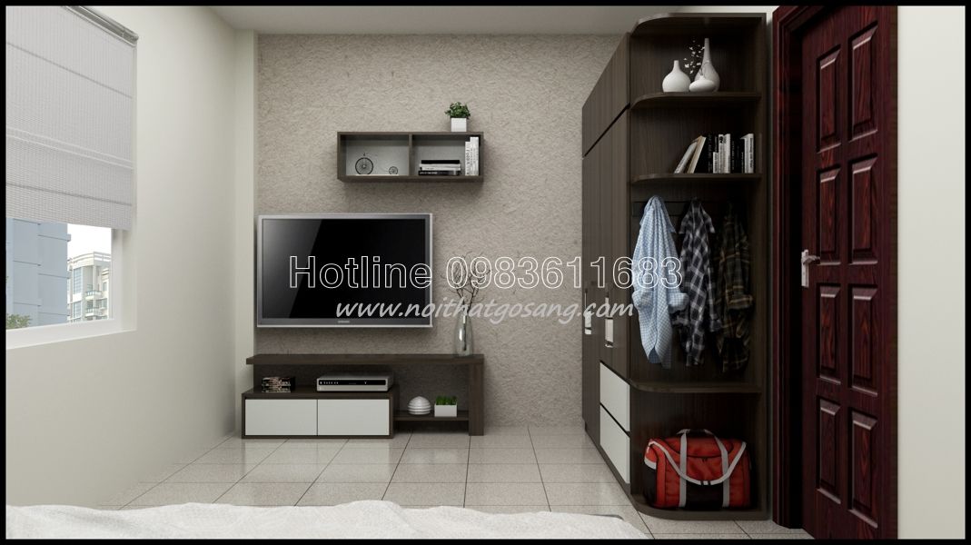 Nội thất phòng ngủ đẹp, thiết kế nội thất gỗ công nghiệp